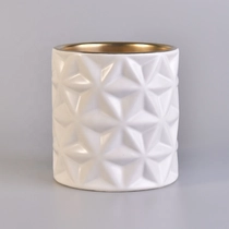 China Geo cut plating candle holder votive ceramic candle jars wedding centerpiece wholesale manufacturer