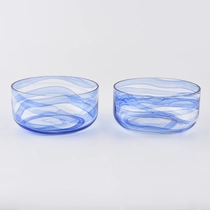 China Color melted wholesale blue color glass candle holder manufacturer