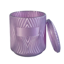 China Luxury  river glass candle vessel votive holders with lid wedding centerpieces factory manufacturer