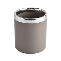 China light gray glazed ceramic candle jars with silver electroplated top rim manufacturer