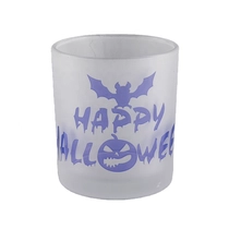 China Customized glass candle holders with decal pattern manufacturer
