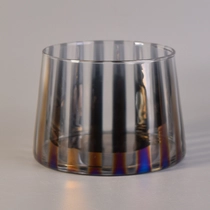 China Mouth blown glass candle containers with electroplating finish manufacturer