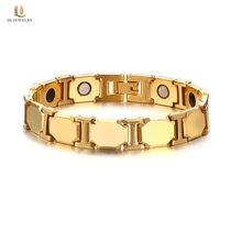 porcelana Pulsera de cuidados de salud de joyería de tungsteno para hombre al por mayor pulido pulido oro pulido de tungsteno pulsera con imanes y germanio China proveedor fabricante