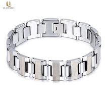 porcelana Venta caliente para hombre Joyería de moda Alto pulido y mate Cepillado Amplio Tungsteno Pulsera de enlace de carburo para hombres China Fabricante fabricante