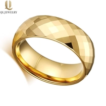 China 6mm / 8mm gewölbter und gold Wolframkarbidring mit shinny facettiertes Bling Hochzeitspaar Wolframringe und -bänder für Mann und Frauen aus China Fabrik Hersteller