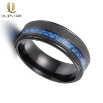 China 8mm Men\'s Black Tungsten Carbon Fiber Ring Men\'s Wedding Bands Combined Comfort Fit manufacturer