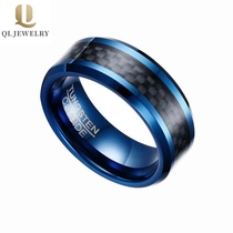 China Popular Blue Tungsten Carbon Fiber Ring Black Carbon Fiber Ring hot selling 8mm 6mm manufacturer