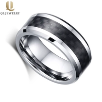 China Fashion and Elegant Tungsten Ring factory Tungsten Carbon fiber Ring 8mm manufacturer