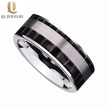 China 9mm Wide Cool Special Tungsten Carbide Ring with unique Carbon Fiber inlay China Tungsten Ring manufacturer supplier manufacturer