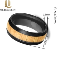 Chine Bague en céramique en céramique noire en bois jaune Bandes de mariée en céramique à haute pluie Fashion Plain Céramique Bague Fabricant fabricant