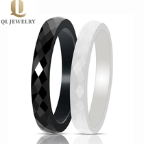 Chine Bague en céramique brillante et minuscule 3mm Vente chaude céramique noire bandes de mariage de céramique fédérance pour filles dames et femmes fournisseur fabricant