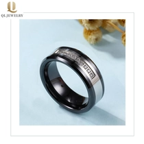 Chine 10 morceaux de bague en céramique noire de CZ Inlay Bandes de mariée en céramique de la céramique Mode Bague en céramique Chine Fournisseur / usine fabricant