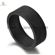 China Einfache und einzigartige flache massiv gefälschte Black Carbon Fiber Ehering Bands China Hersteller Hersteller