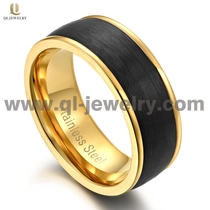 China Low Price 8mm Domed Gold Tungsten and Solid Forged Black Carbon Fiber Wedding Bands Black Carbon Fiber Ring China Factory manufacturer