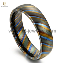 Китай Уникальные 6 мм куполообразные Tricolors Zircuti кольцо Timascus кольцо свадебные полосы Китая поставщик производителя