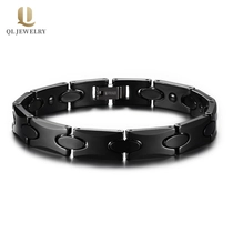 Chine Prix ​​bon marché Bracelet en céramique High-Tech Bracelet en céramique Noir High-Tech avec hématites Inlay Chine Fabricant fabricant