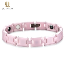 Chine Bracelet en céramique de haute qualité pour femmes et hommes bracelet en céramique rose haute technologie avec hématites et aimants Inlay Chine Fabricant fabricant
