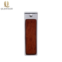 China Hot Sale Rectangle Tungsten Pendants with Wood inlay for Men China Supplier Natural pendant producer manufacturer