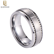 China Wholesale Mens Wedding Bands 8mm Domed Tungsten Carbide Ring Vertical Grooved Brushed Tungsten Wedding Bands China Supplier manufacturer