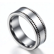 China Unique 8mm Comfort Fit High Polished Gear Grooved Tungsten Carbide Wedding Bands China Supplier manufacturer