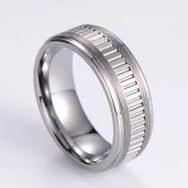 China Unique 8mm Comfort Fit Flat and Step Edges Vertial Grooved Tungsten Carbide Ring Men's Wedding Bands China Manufacturer manufacturer
