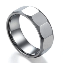 Китай Newest Design 8mm Facet and High Polished Tungsten Carbide Ring Men's Wedding Bands China Manufacturer - COPY - qcggmd производителя