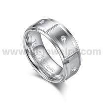 Chine Chine Bagues de mariage en cobalt de style le plus récent, bords brossés de 8 mm, bague en chrome cobalt avec 7 pierres CZ blanches, fabricant chinois, 2024 fabricant
