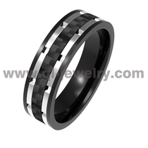 China 8mm Titanium and Carbon Fiber Ring A Fusion of Style and Durability Black Carbon Fiber Wedding Bands China Manufacturer manufacturer