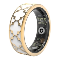 China 8mm Roségold Titan und weißer Emaille Smart Ring Herzfrequenz Blut Sauerstoff Schlafübung Schrittzähler wasserdichte Kamera Bluetooth Ring China Hersteller China Hersteller Hersteller