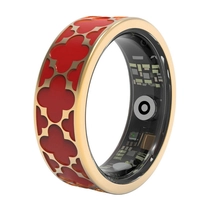 China Roségold Titan und roter Emaille Smart Ring Herzfrequenz Blut Sauerstoff Schlafenübung Schrittzähler wasserdichte Kamera Bluetooth Ring China Hersteller Hersteller