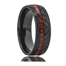 China Hammered Black Plated Tungsten Wedding Bands with Wood Inlay – Men’s Ring Manufacturer & Wholesale Supplier manufacturer