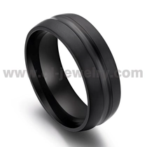 Cina Fede nuziale da uomo con cupola in tantalio nero opaco da 8 mm | Produzione OEM/ODM produttore