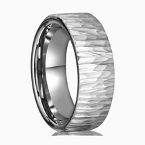 China 8 mm Eheringe aus natürlichem Wolfram mit gehämmerter Textur für Männer – kundenspezifische OEM/ODM-Fabrik direkt Hersteller