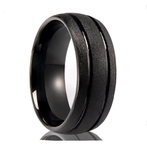 porcelana Anillo de hombre de carburo de tungsteno negro arenado de 8 mm - Durable y moderno al por mayor fabricante