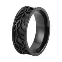 Cina Anello da uomo in zirconio nero cavo da 8 mm con incisione personalizzata all'ingrosso produttore