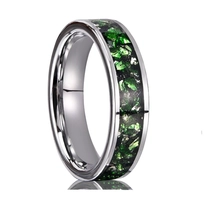 Chine Bague de luxe en carbure de tungstène pour femmes de 6 mm avec cristal vert - Fournisseur et fabricant en gros fabricant