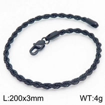 Chine Bracelet à chaîne en corde torsadée pour hommes, vente en gros d'usine, fermoir à bascule en acier inoxydable 316L, largeur multiple 3mm-8mm, plaqué PVD, logo personnalisé OEM ODM fabricant