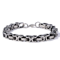 Chine Vente en gros de collier de bracelet de chaîne byzantine en acier inoxydable pour hommes hip hop européens et américains, bijoux de luxe légers à maillons en acier titane pour streetwear tendance, approvisionnement en vrac avec logo personnalisé fabricant