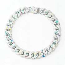 Chine Usine en gros rond poli moucheté peinture en aérosol émail bracelet cubain 10 mm de large en acier inoxydable à la mode unisexe mode bijoux de poignet logo personnalisé OEM ODM fabricant