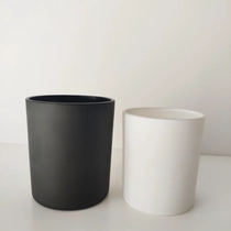 Kina 12 oz Matte White Matte Black Glass Candle Holder fabrikant