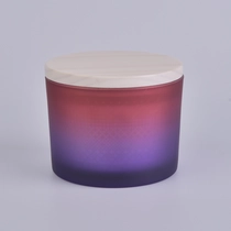 Tsina Pandekorasyon Glass Candle Jar Wood Lid 500ml. Manufacturer