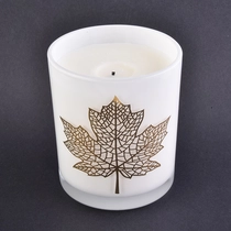 Kina Matte hvidt glas stearinlys med guld decal logo engros stearinlysholder fabrikant