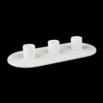 China set de 3 suport de lumanari ceramice albe producător