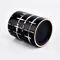 China Matte Black Ceramic Candle Vessel 400ml Candle jar wholesale manufacturer