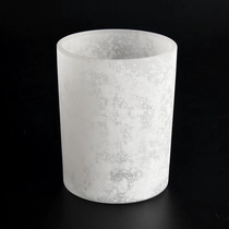 porcelana Portavelas de vidrio con acabado lijado mate esmerilado de 18 oz fabricante