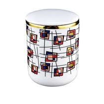 China 10oz  white ceramic candle jar with lid manufacturer