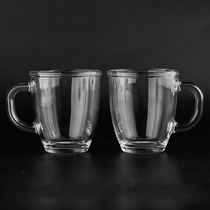 চীন হোম ডেকোর জন্য হ্যান্ডেল সহ 370ml গ্লাস কাপে কাস্টমাইজড লোগো নির্মাতা