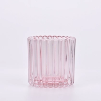 Kina Engros 8 oz 10 oz boligdekoration lille lodret stribet glas stearinlyskrukke til stearinlys fabrikant