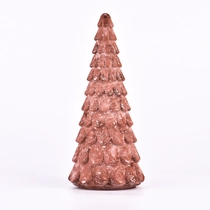 China rough surface with aerugo finish Christmas tree shape glass jars manufacturer