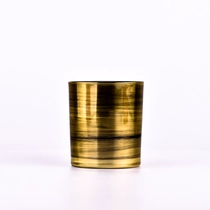 China 10oz luxury glass candle holders with metallic color manufacturer